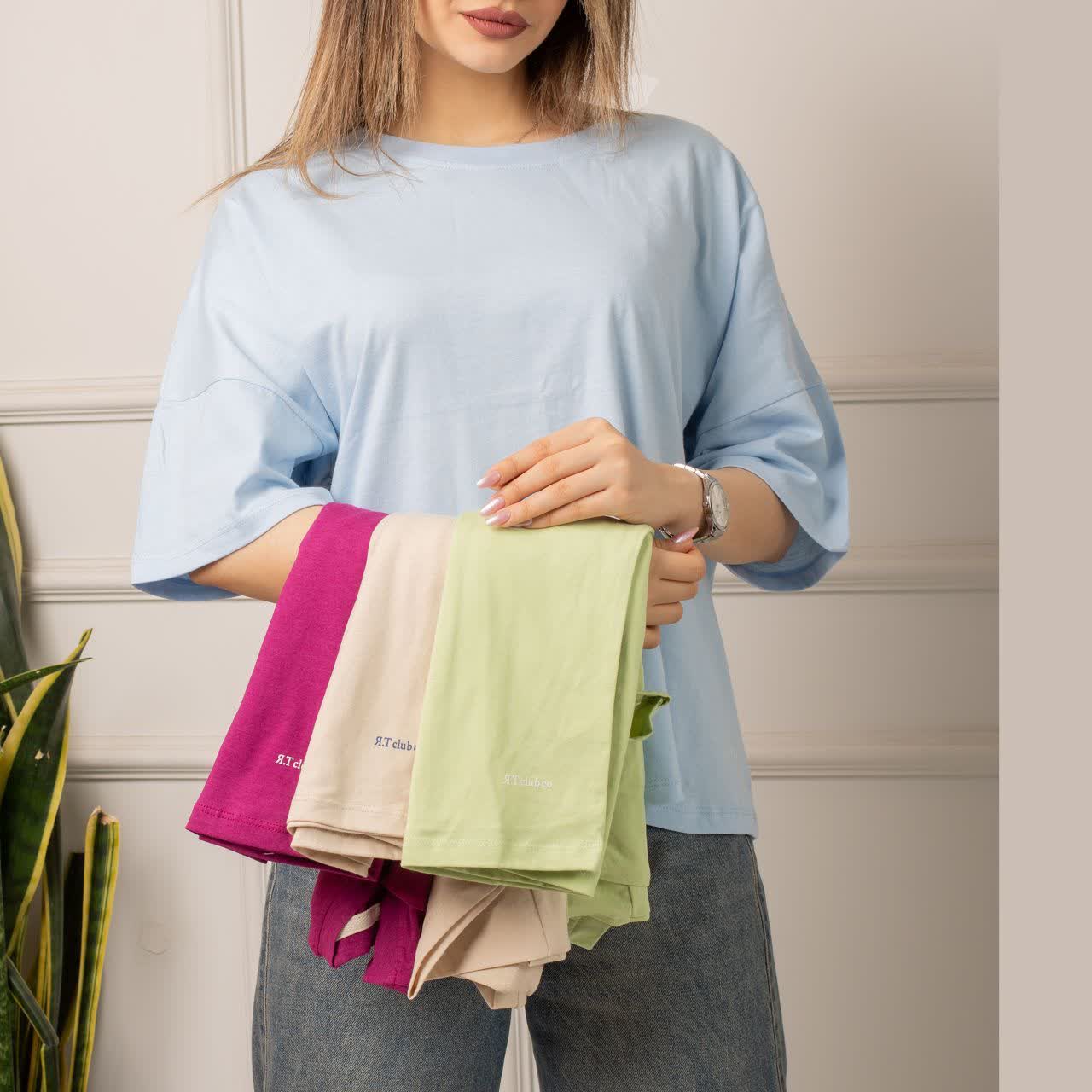 تیشرت کراپ سه ربع نازلی