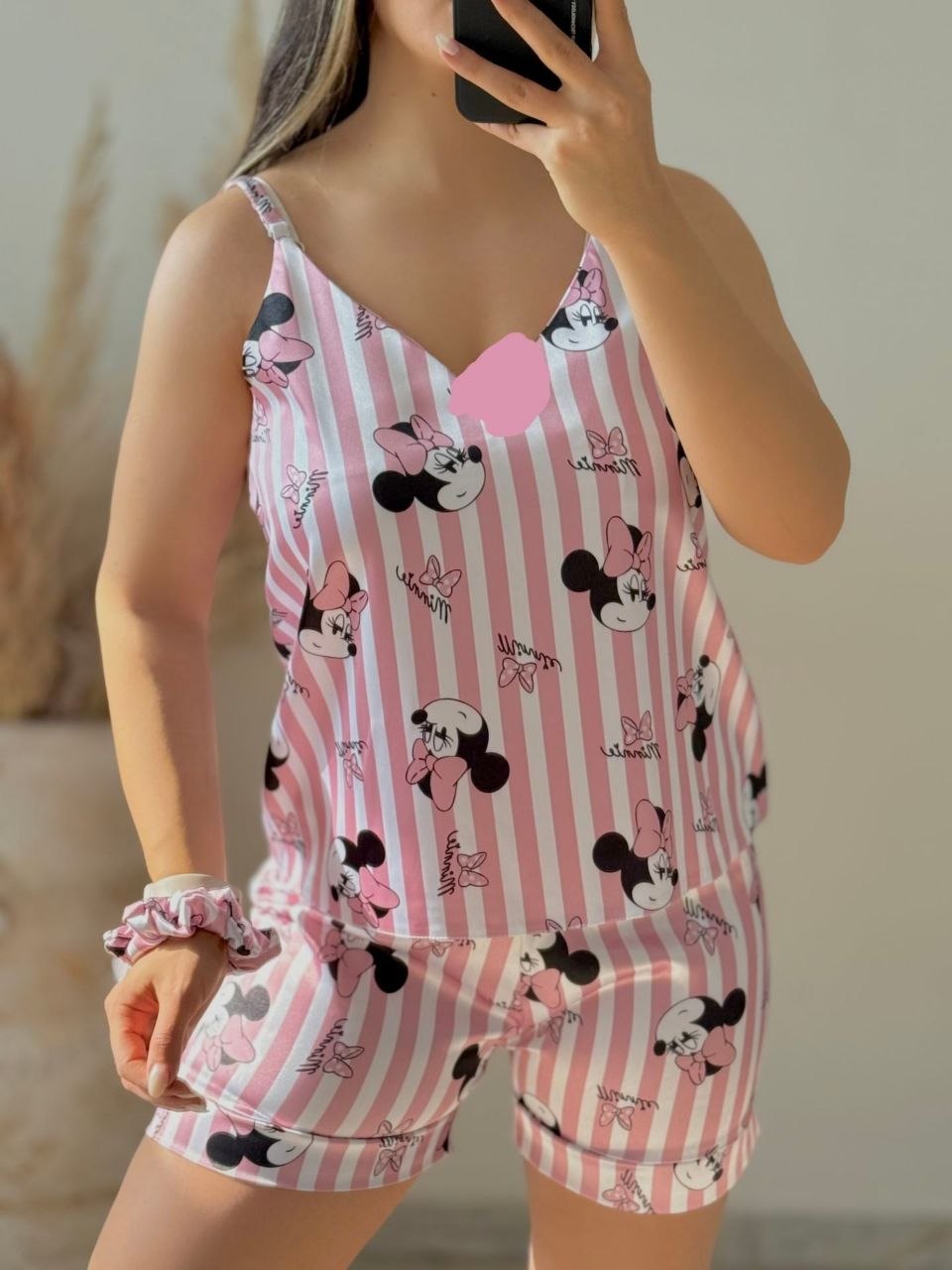 کد بندی ست تاپ و شورتک ساتن طرحدار