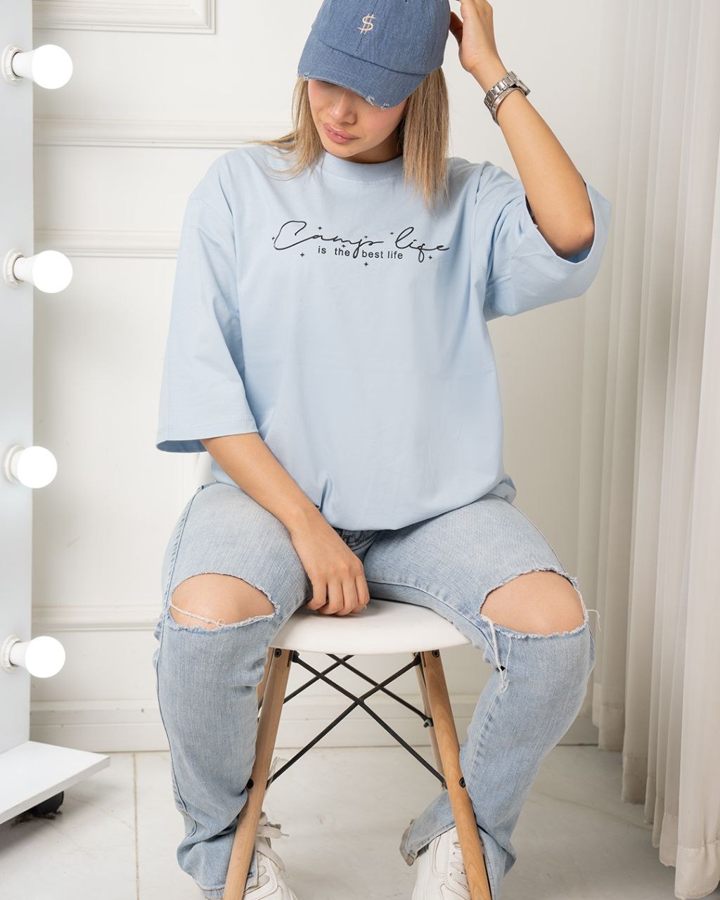 تیشرت سوپر باکسی best آبی
