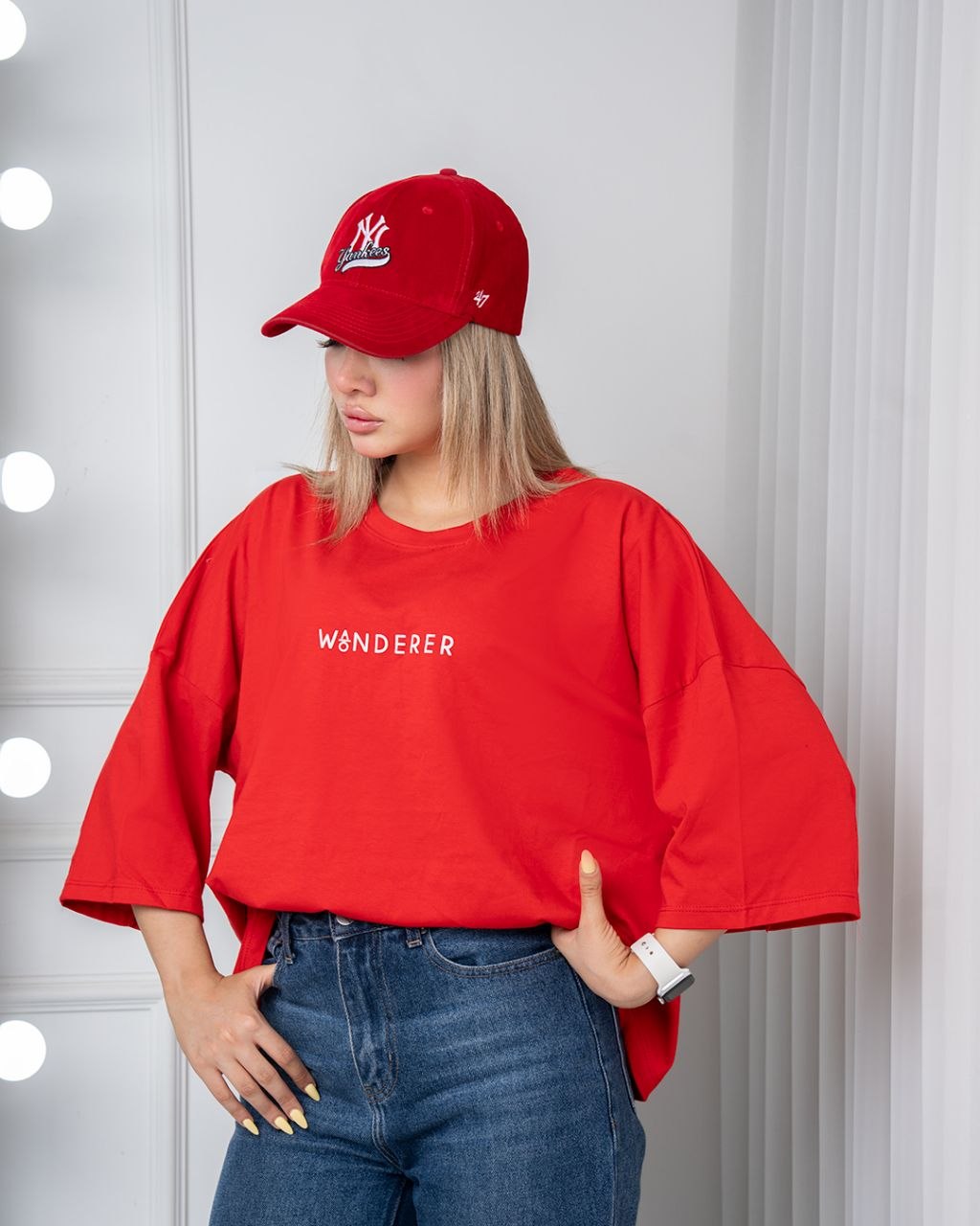 تیشرت باکسی wanderer قرمز