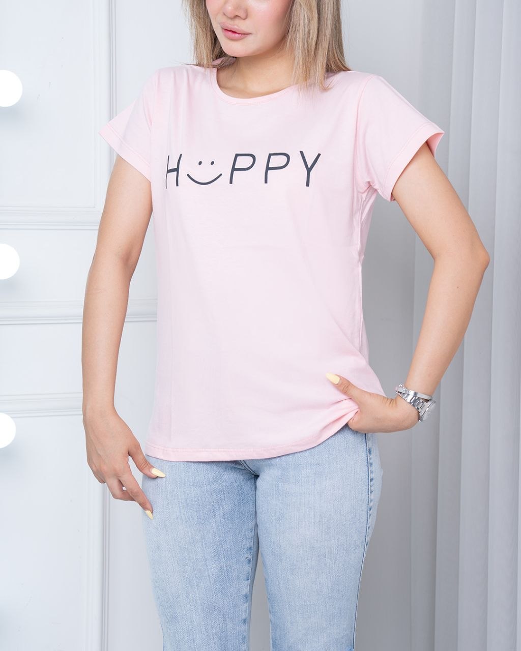 تیشرت Happy صورتی