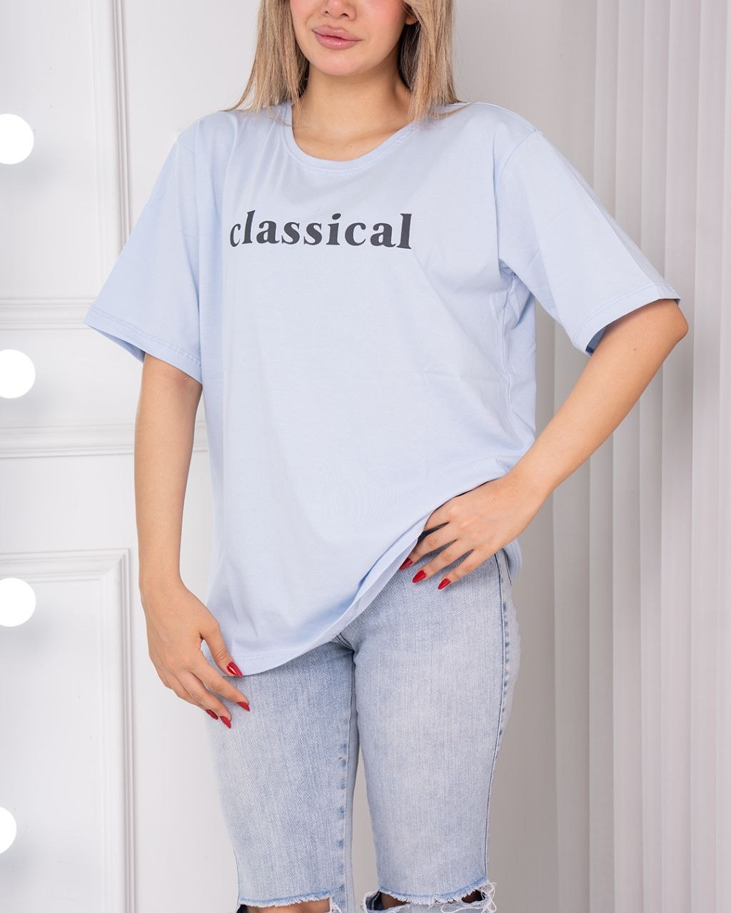 تیشرت قوار دار classical آبی روشن