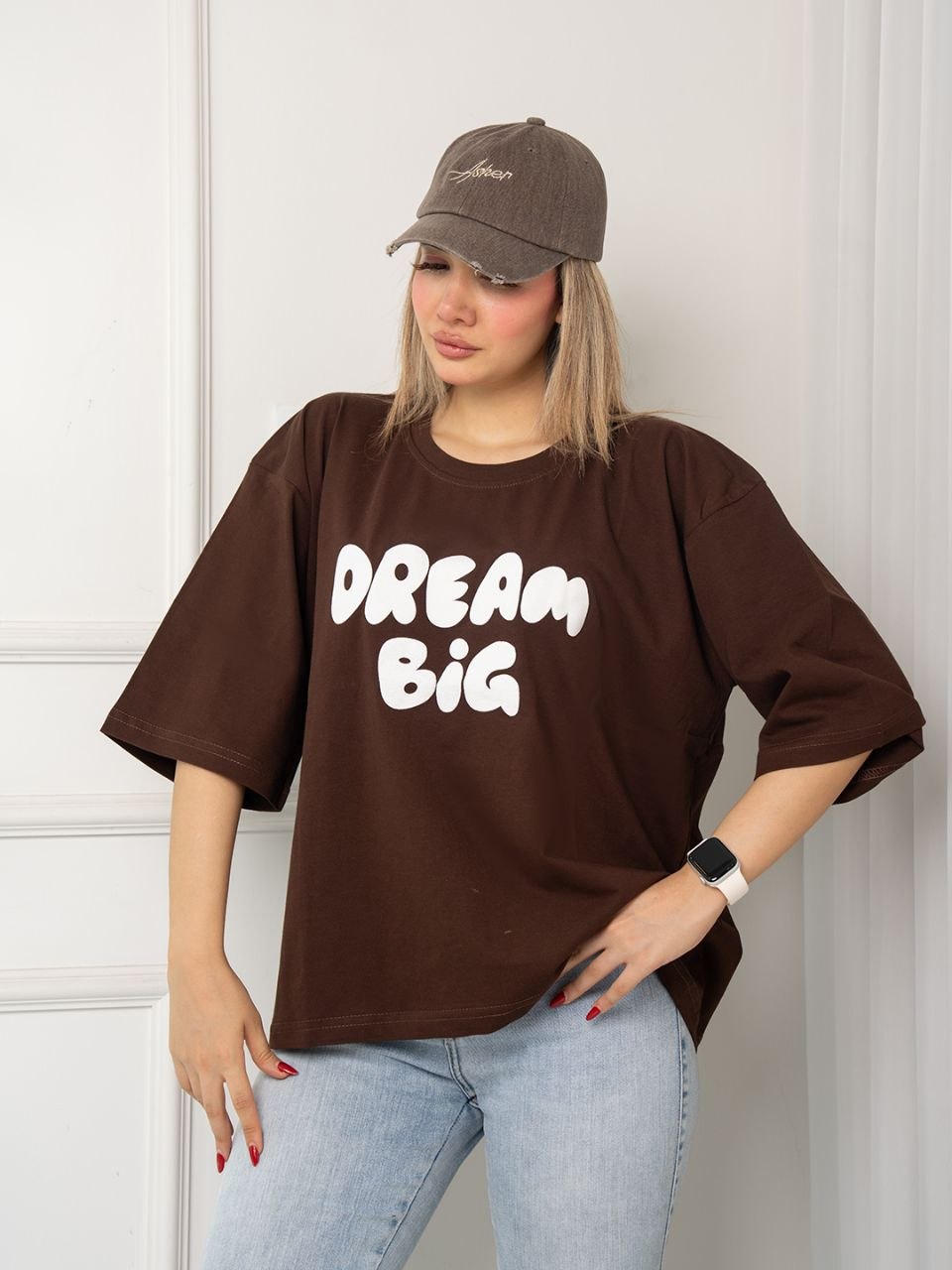 تیشرت باکسی DREAM قهوه ای