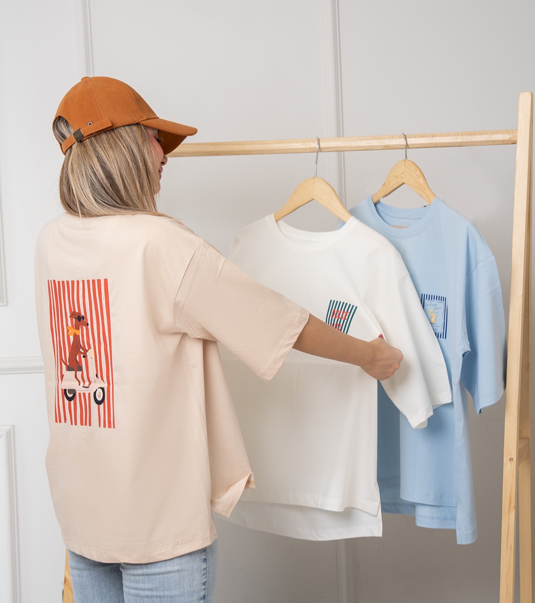 تیشرت پشت طرحدار jili کرم