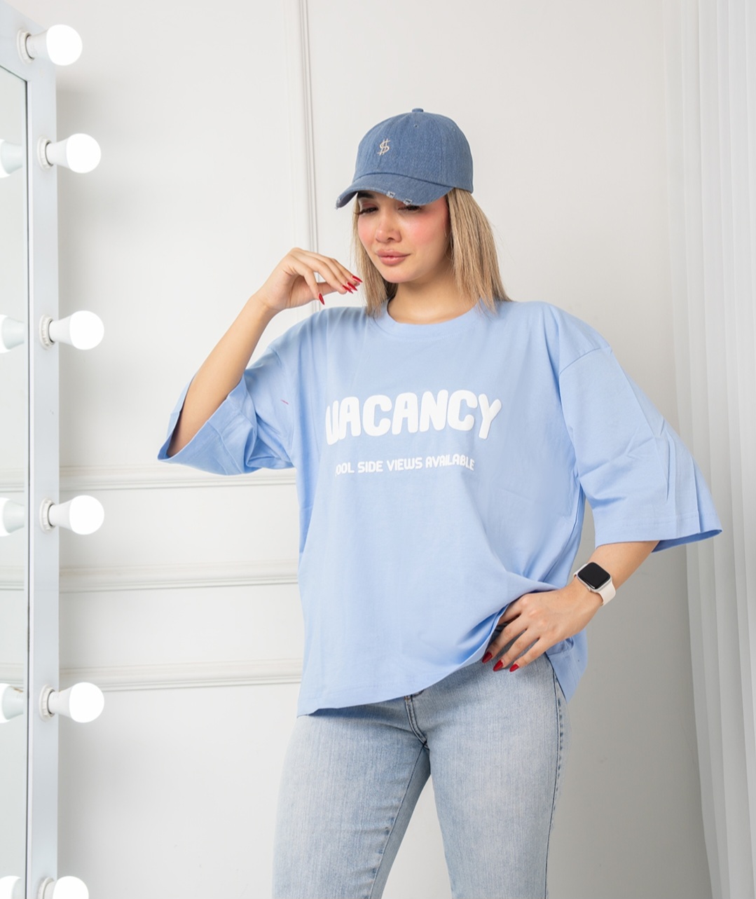 تیشرت باکسی vancy آبی