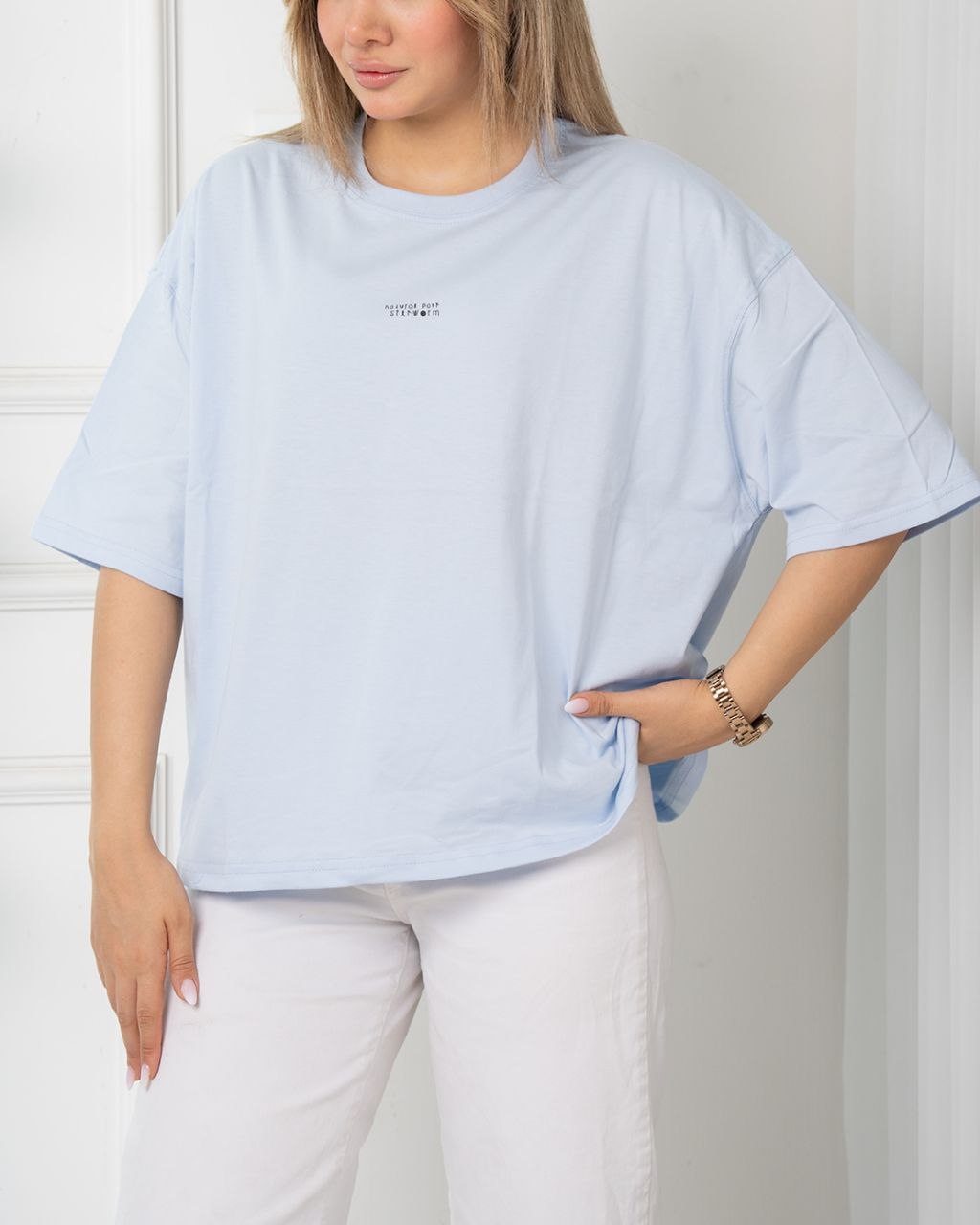 تیشرت باکسی style آبی روشن